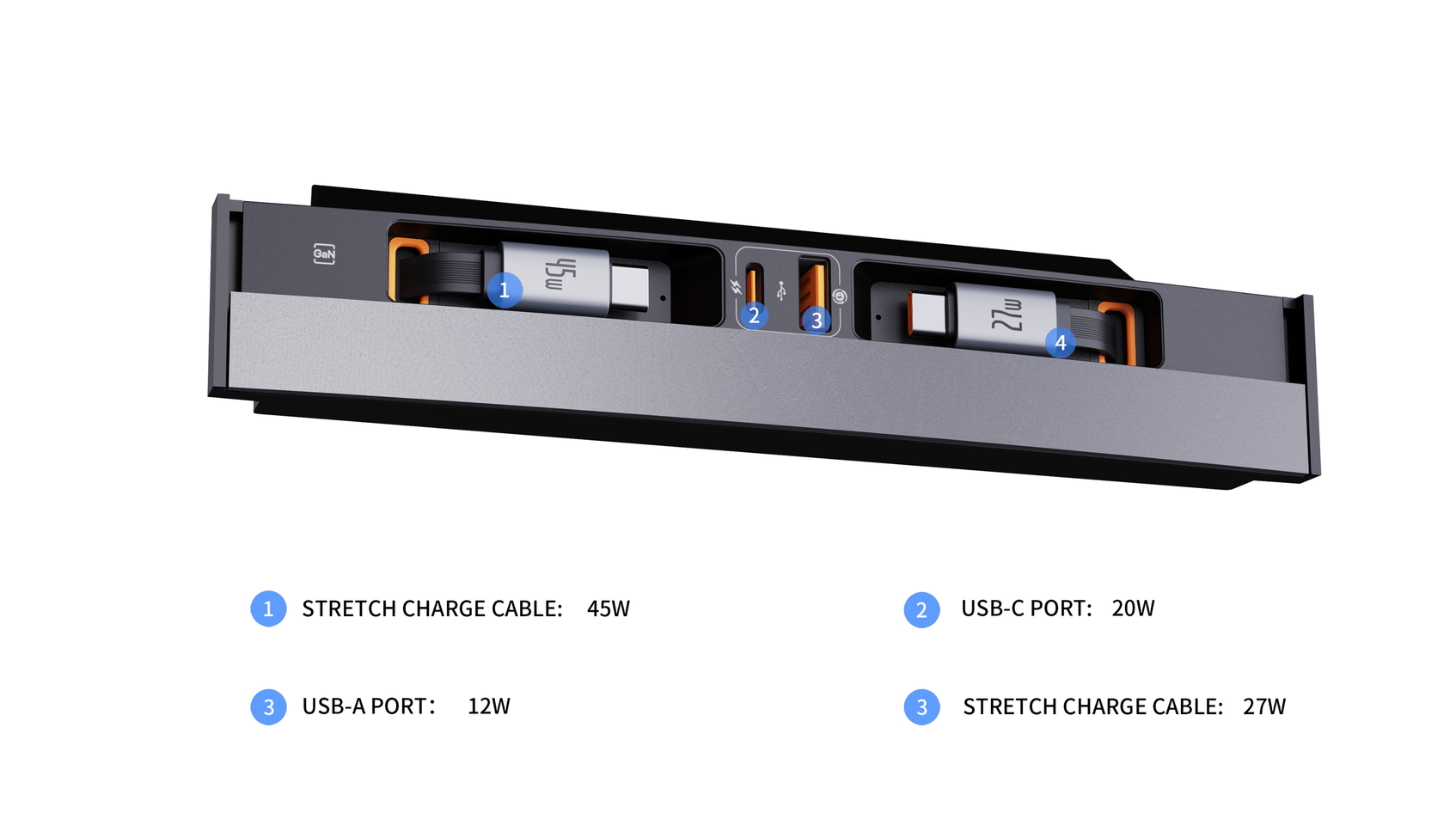 Baseus T-Space Series HuB for Tesla Cars (with aretractable 45w type-C cable)-2