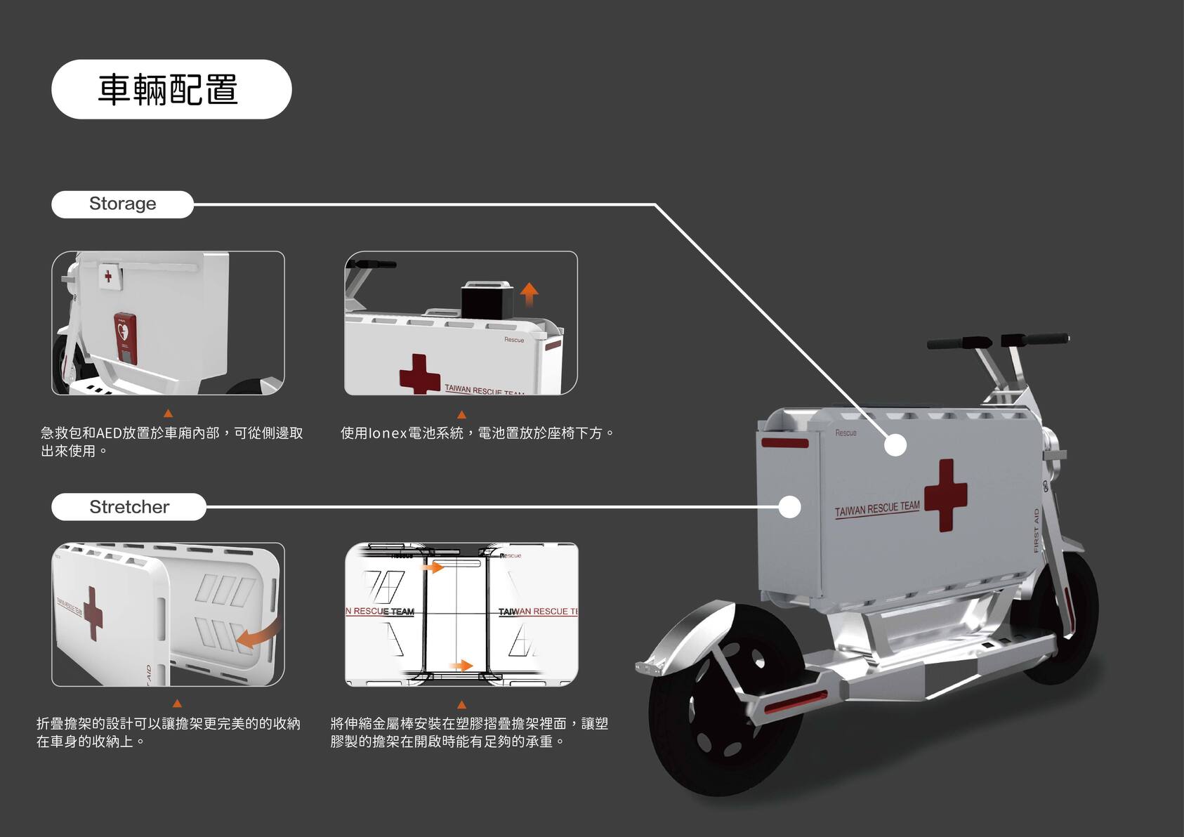 擔架快速救援機車-3