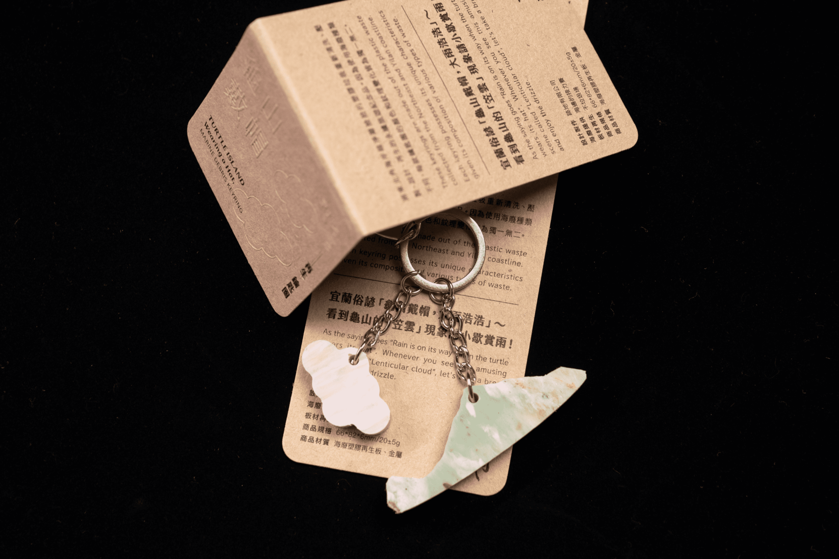 Turtle Island wearing a hat — Marine Debris keyring-2